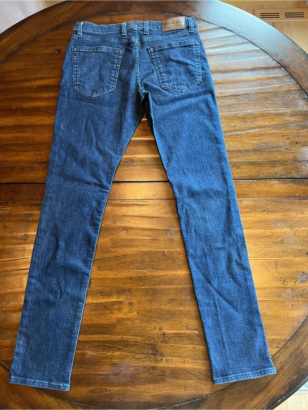 NWOT Michael Kors Kent Skinny Jeans Size 31/34 Dark Wash Denim 32” Inseam